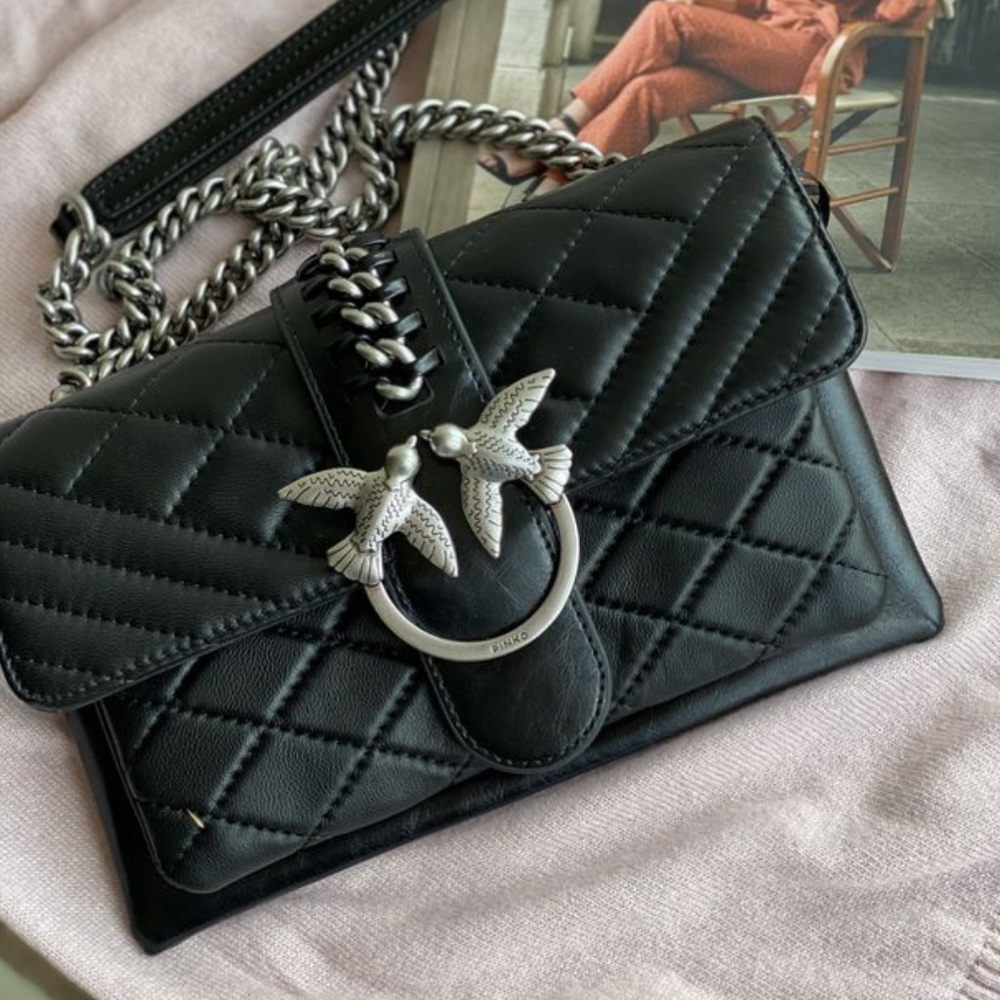 PINKO Love mini soft mix Pinko bag in vintage quilted leather.